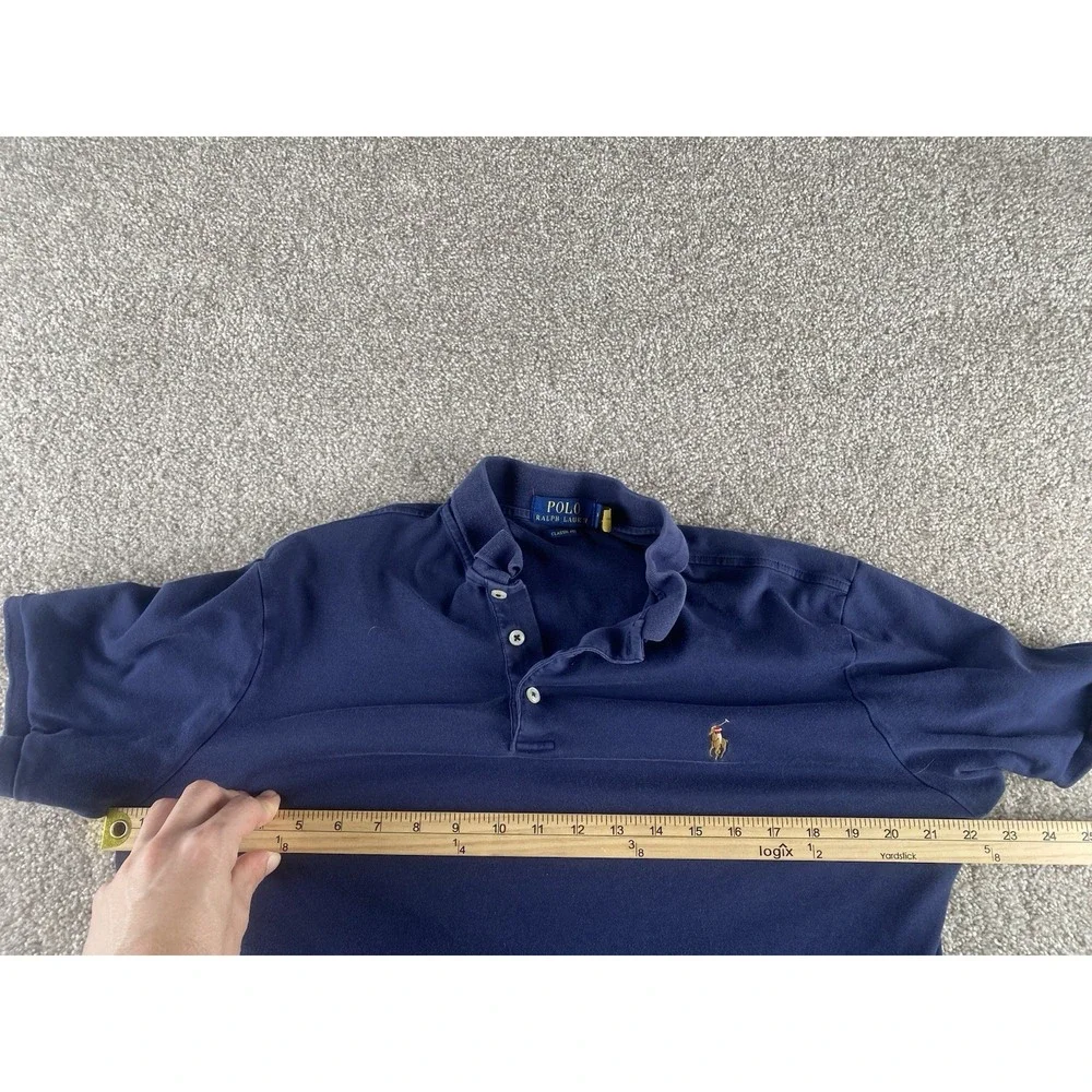 Polo‎ Ralph Lauren Soft Cotton Polo Dark Blue Mens M Classic Flesh Pony Preppy